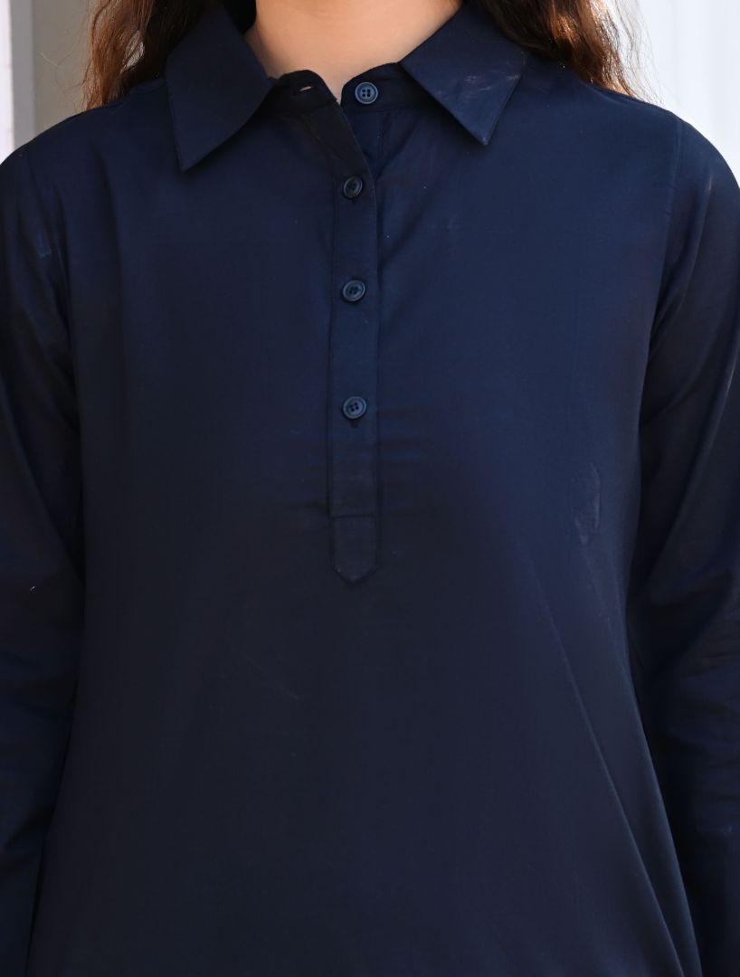 Black Straight Kurta Set for Women