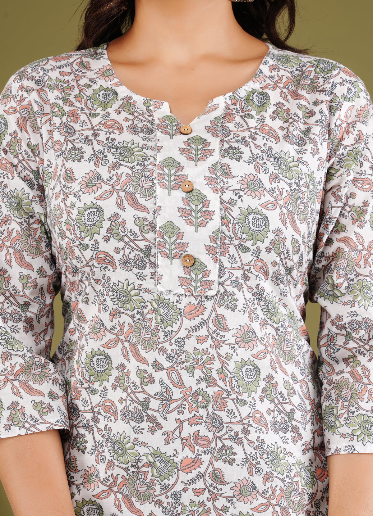 Gulnaar Grace Printed Cotton Kurta Set With Dupatta