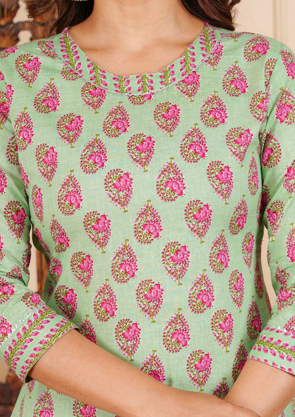 The Spring Heirloom Suhana Gul Cotton Printed Kurta Palazzo Set