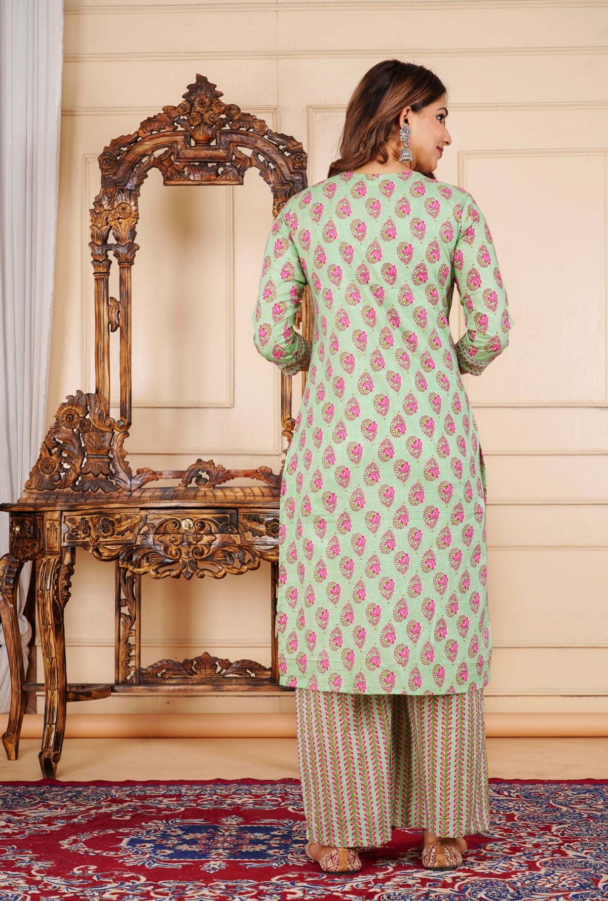 The Spring Heirloom Suhana Gul Cotton Printed Kurta Palazzo Set